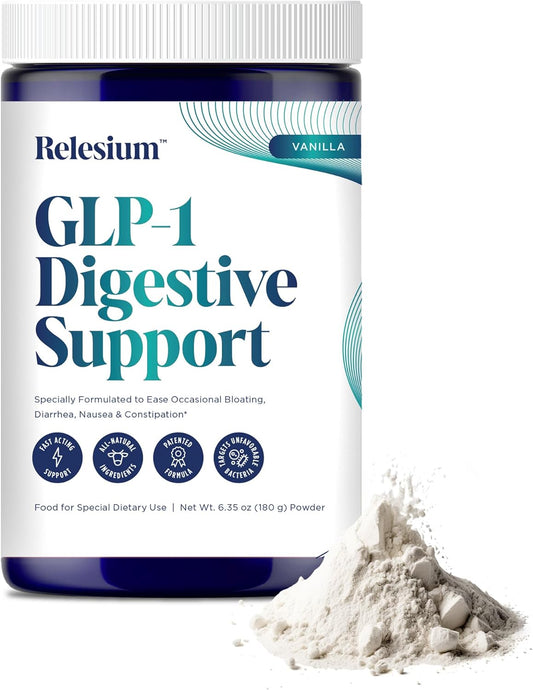 GLP-1 Digestive Health Support, Powder Supplement, 6.35 Oz, Gut Health for Women & Men, Clinically Proven Natural Blend for Bloating, Nausea, Diarrhea and Upset Stomach Relief for Adults
