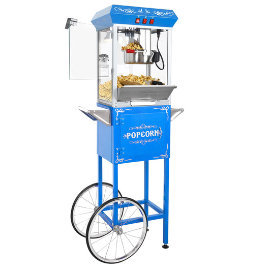 Great Northern Popcorn 1-Cup Stainless steel Oil Freestanding Popcorn machine cart