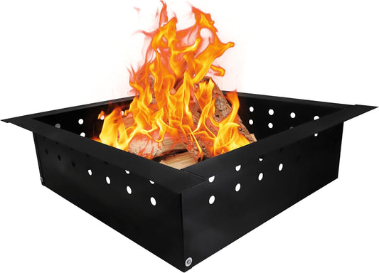FEBTECH Square Smokeless Fire Ring – 36” OD x 30” ID Carbon Steel Portable Fire Pit Ring Liner- Elevate Your Outdoor Moments with Quick & Effortless DIY