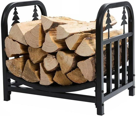 Heavy Duty Firewood Rack, Indoor & Outdoor Steel Wood Storage Log Holder For Fireplace, Patio, Yard