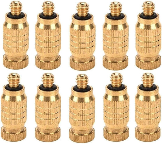 Pfeilzieher 50pcs Brass misting nozzles for Outdoor Cooling System high Pressure Mister Nozzle atomizing misting Sprayer Fog nozzles for Garden humidification Landscaping dust Control Size 0 4mm