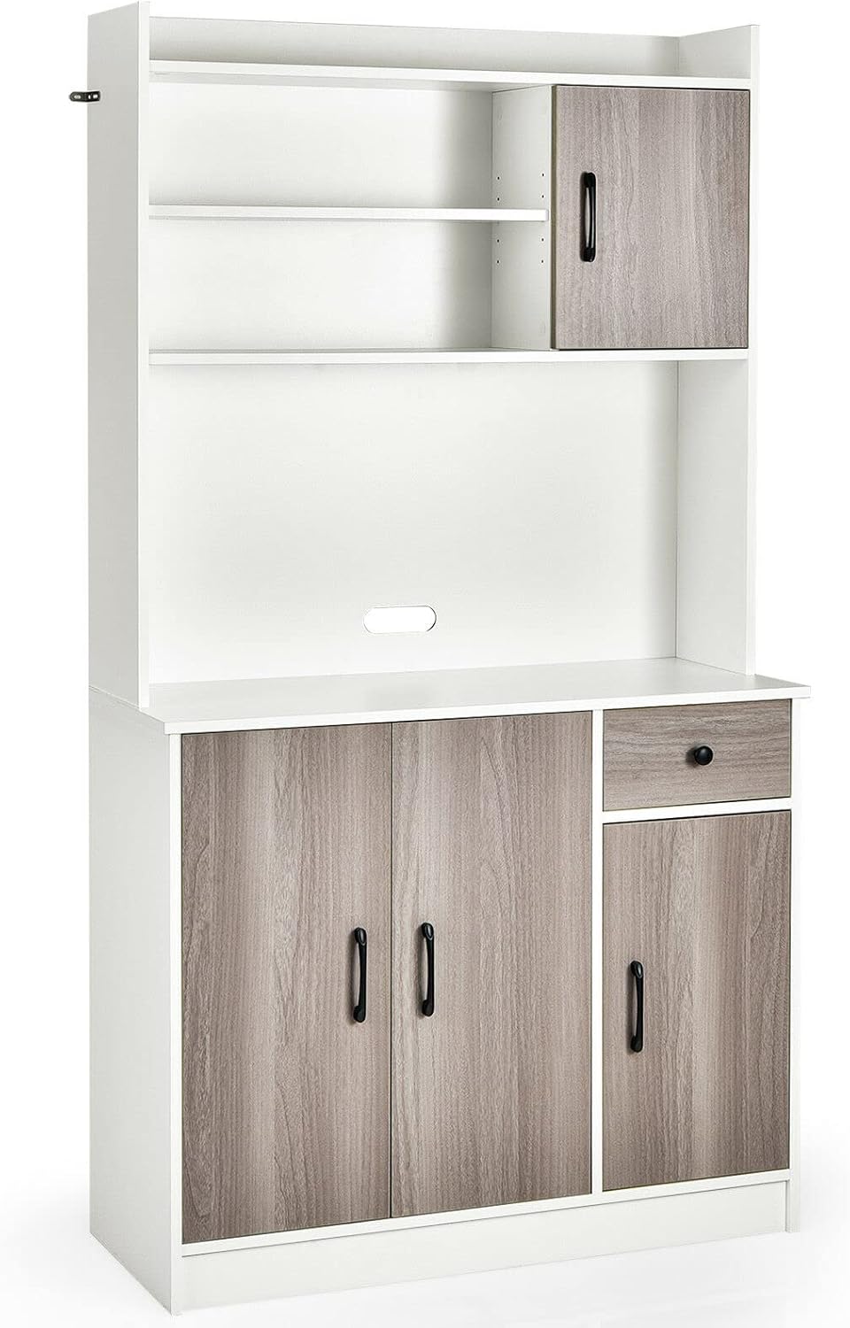 Kitchen Cupboard Pantry Storage Cabinet Buffet Hutch Large Storage Space for Storing Kitchen Utensils Kitchenware Dinnerware Spacious Countertop for Small Appliances Safe with Anti-Toppling Device