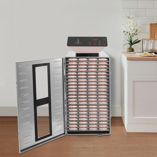 Food Dryer Meat Dehydrator Machine for Home 22 Stainless Steel Trays 0-24h Timer 86-194℉ Adjustment Temperature for Beef Jerky Meat Vegetables and Fruit