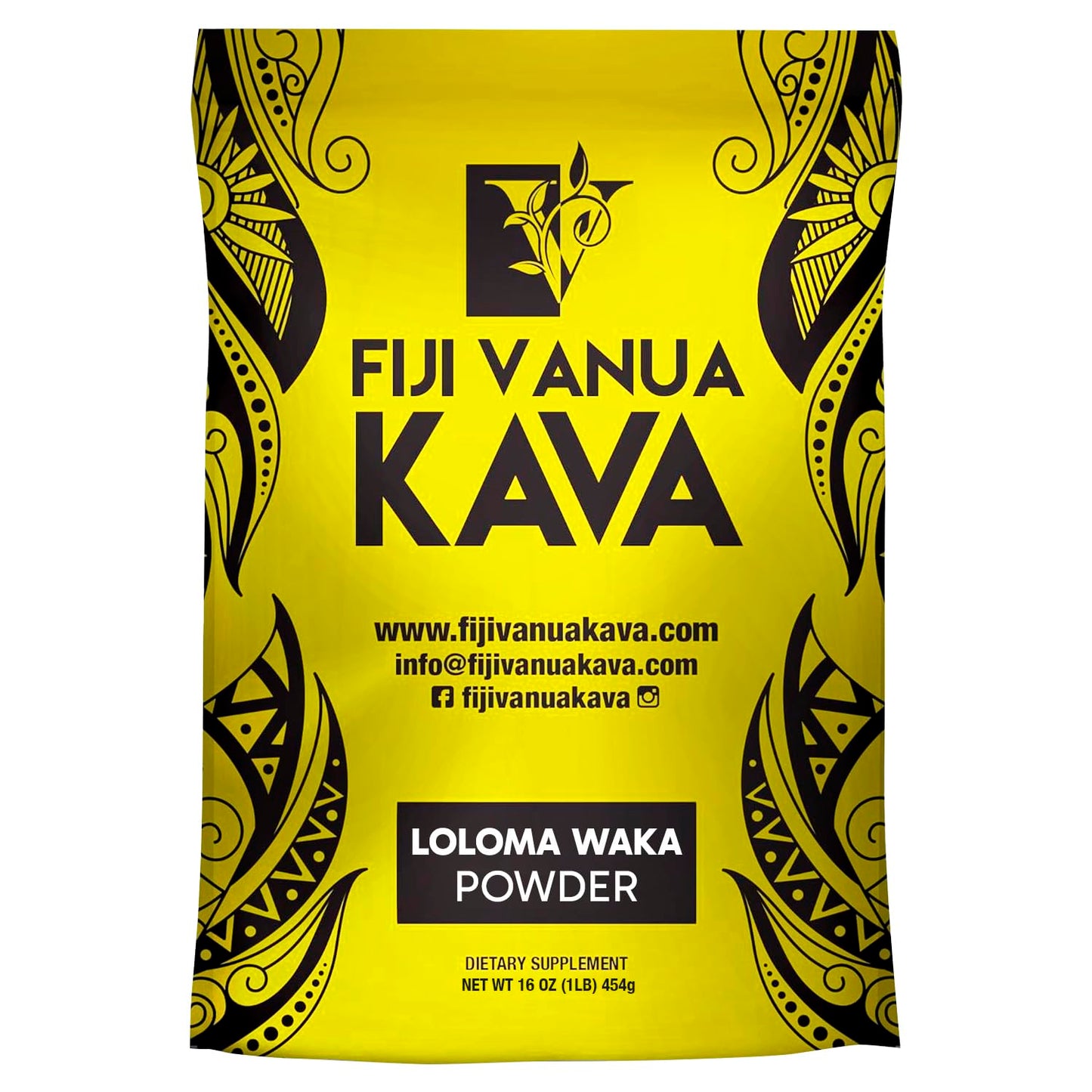 Premium Loloma Waka Kava Root Powder, Made From Noble Root Powder With Sun-dried Lateral Roots, Medium Grind for Easy Prep, Kava for Smooth & Delicious Taste, 1 lb
