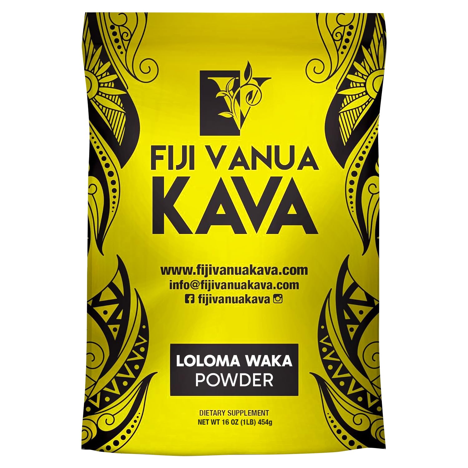 Premium Loloma Waka Kava Root Powder, Made From Noble Root Powder With Sun-dried Lateral Roots, Medium Grind for Easy Prep, Kava for Smooth & Delicious Taste, 1 lb