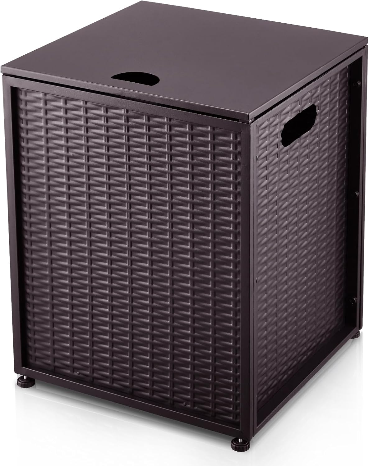 Outdoor Propane Tank Cover, 20 lbs Tank Side Table with Side Handles, Weatherproof Gas Tank Holder Storage Box, 16" Hideaway Tank Table for Outdoor Gas Fire Pits, Patio, Deck, Garden