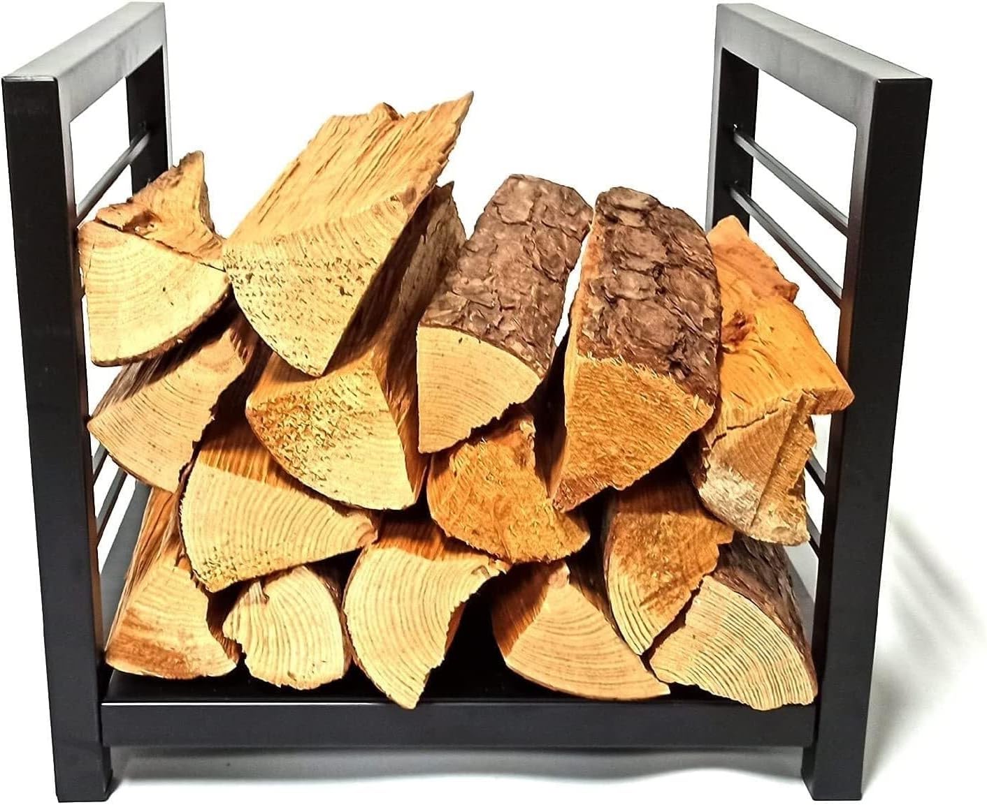 Heavy Duty Indoor Firewood Rack Metal Wood Holder For Fireplace And Outdoor Patio, Compact Log Storage Organizer