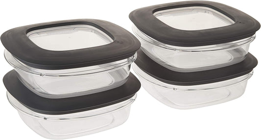 Rubbermaid Premier Food Storage Container, 3 Cup, Grey (4 Pack)