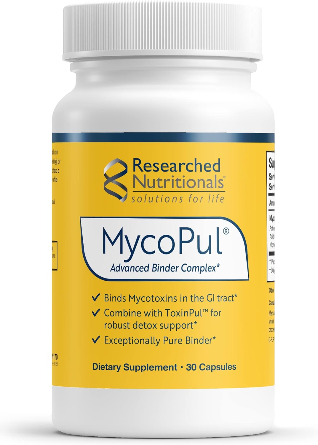 Researched Nutritionals Activated Charcoal Pills for GI Detox Support - MycoPul - Humic & Fulvic Acid for to Support Mold Detox - Helps Bind Mycotoxins in The GI Tract (30 Capsules)