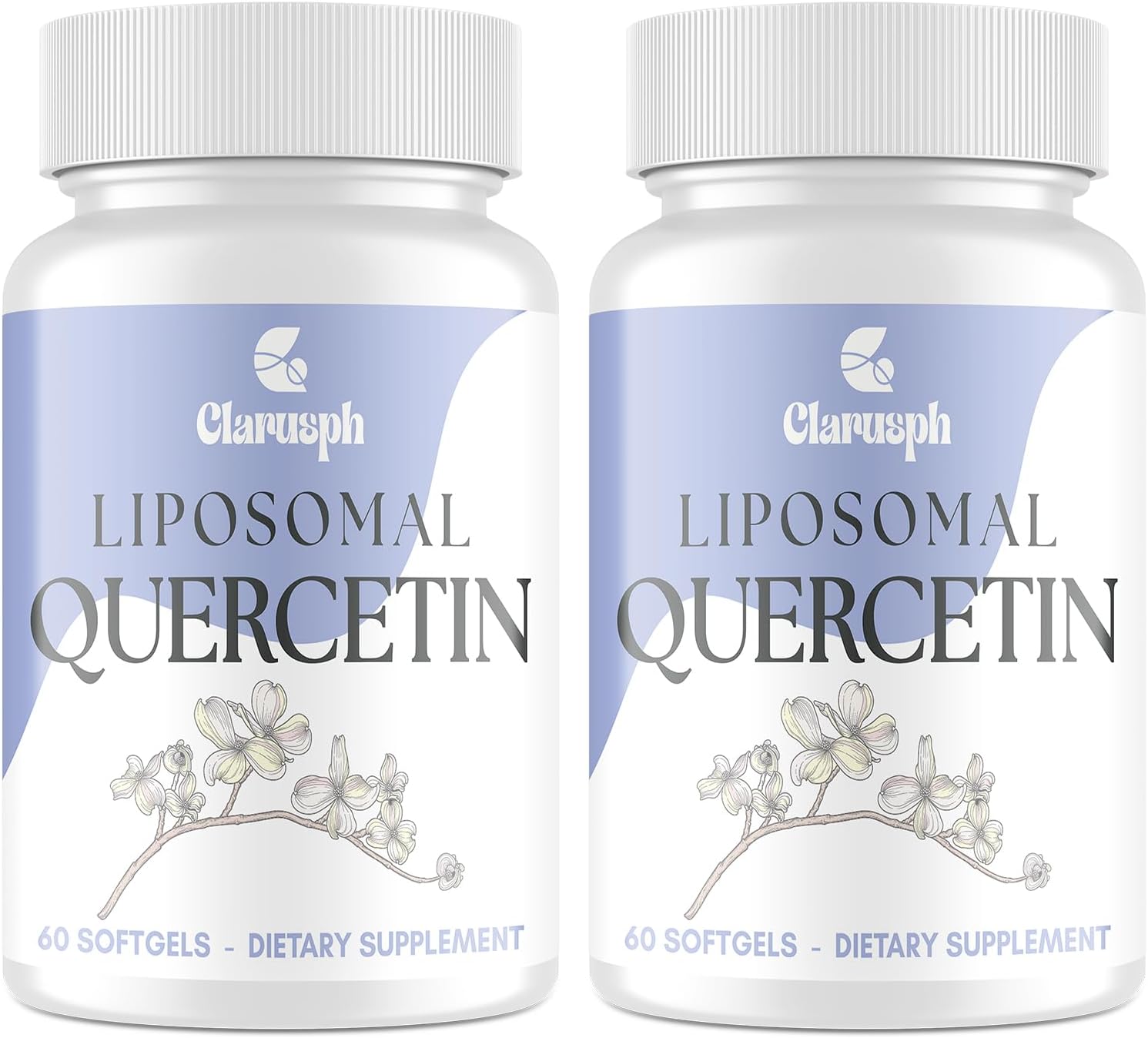Clarusph Liposomal Quercetin Supplement for Respiratory & Seasonal Challenges | Quercetin with Bromelain 1000 mg - Blend with Vitamin C & Zinc | Bioflavonoids, 120 Softgels