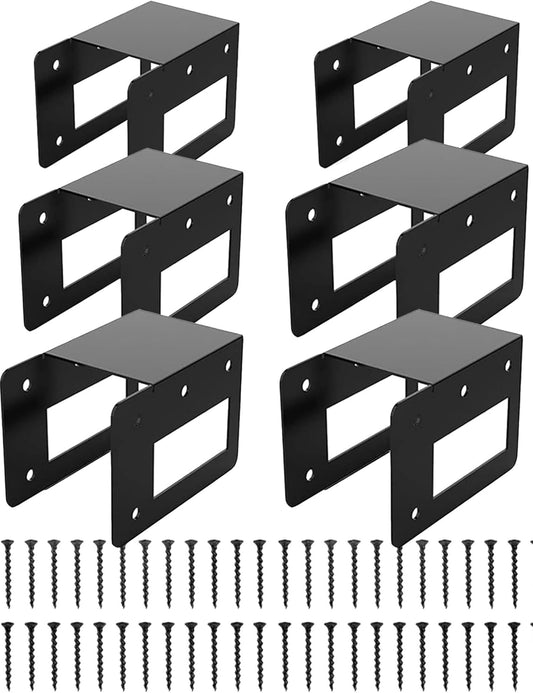 Fireplace Wood Storage Rack | Adjustable Outdoor Indoor Heavy Duty Steel Holder, Powder Coated with Wood Screws for Firewood Log Storage(6pcs)