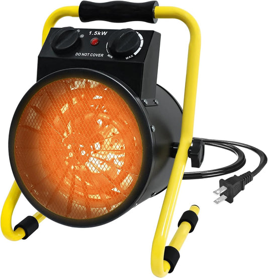 EAGLE PEAK 1500W Greenhouse Heater, Suitable for Greenhouse, Grow Tent, Garage, Cellar, and RV Use, Water Resistant IPX 4 Rated, Overheat Protection, Radiant Heating, 1 Pack, Black