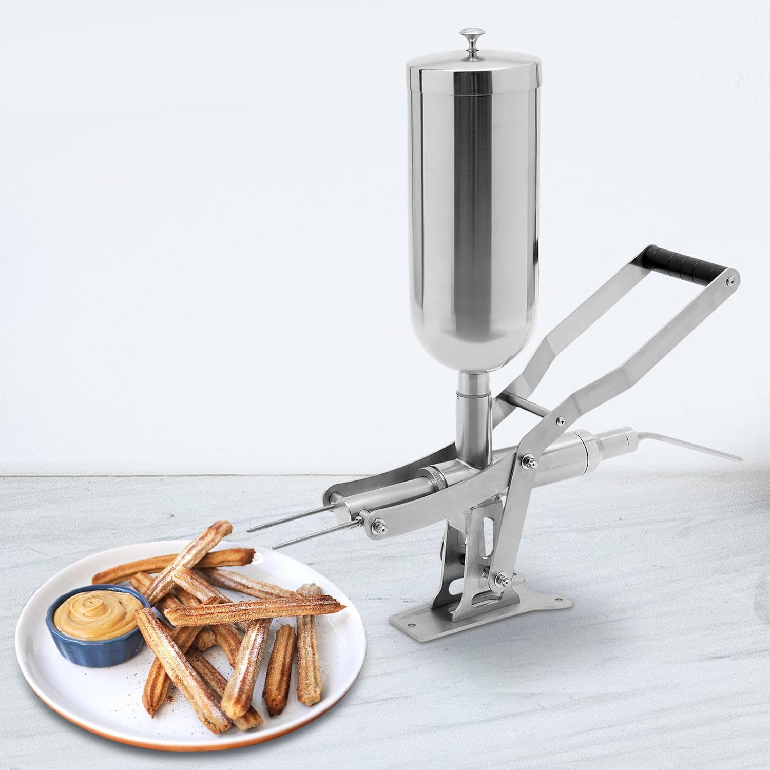 5L Churros Maker Machine, Heavy Duty Donuts Maker Machine Filler Stainless Steel Fruits Donuts Maker for Kitchen Restaurant Bakery Equipment