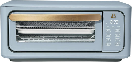 Beautiful Infrared Air Fryer Toaster Oven Combo - 10-in-1 Countertop Convection Oven with Air Fry, Bake, Pizza, Toast & Dehydrate Functions - 1800W Stainless Steel Kitchen Appliance (Cornflower Blue)