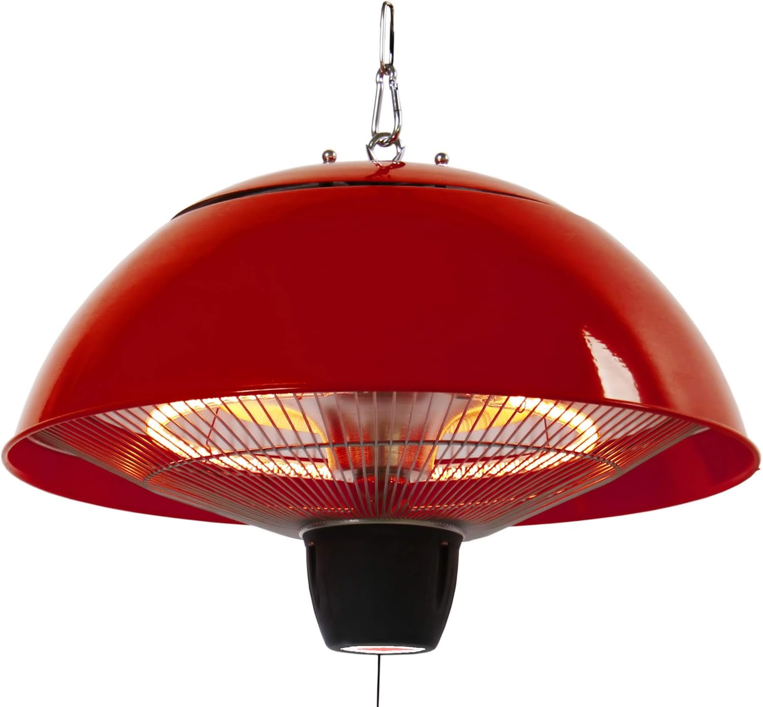 Energ+ Infrared Electric Outdoor Heater, Hanging Patio Heater, 2 Settings for Radiant Heat, Waterproof and Dust Resistant, Red