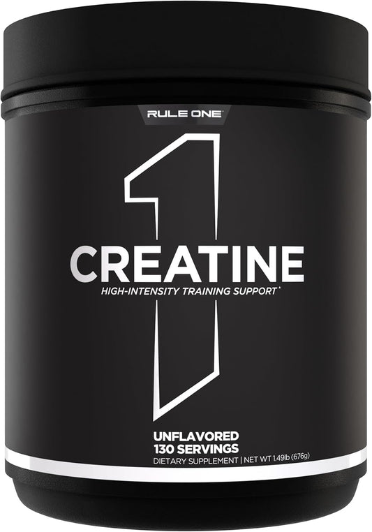 Rule 1 Creatine Powder \u2013 Pure Micronized Creatine Monohydrate for High-Intensity Exercise and Lean Body Mass Support, Flavored and Unflavored (130 Servings, Unflavored)