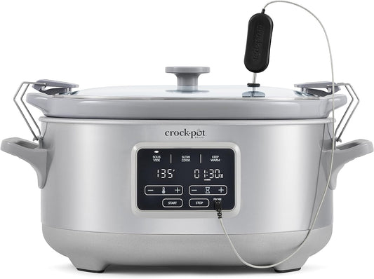 Crockpot Programmable 7-Quart Cook & Carry Slow Cooker with Sous Vide Stainless Steel