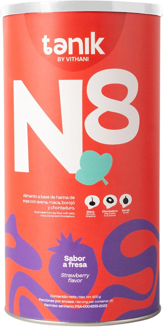 Vithani N8 Powdered Food Based on Soy Protein with Oats, Calcium, maca, borojo, Peach-Palm Fruit, zinc, Omega 3, Omega 6 and Vitamins.