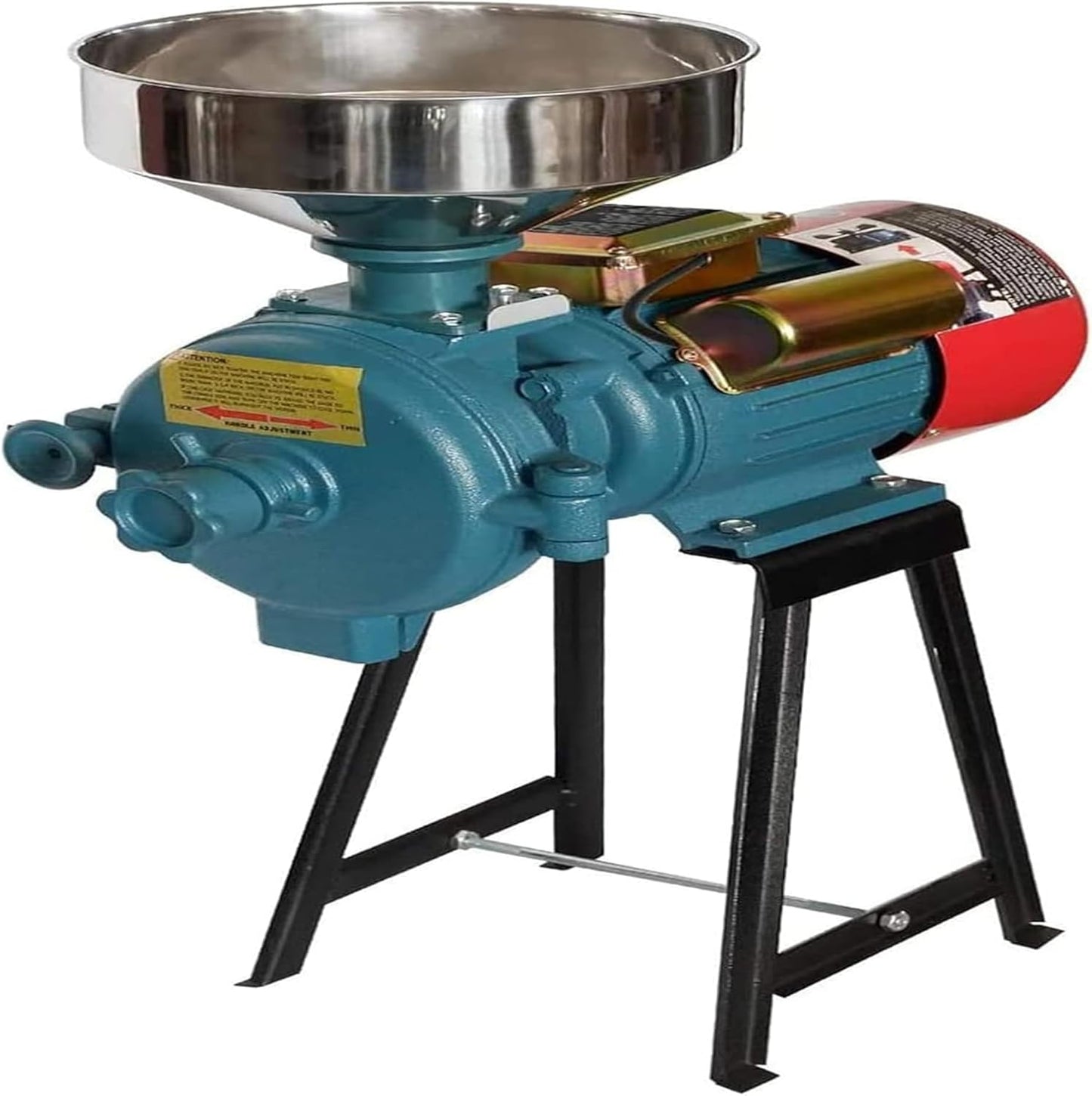 3000W 110V Electric Grain Mill Dry Spice Grinder Corn Mill with Funnel Thickness Adjustable Powder Machine Heavy Duty Feed Flour Cereal Mill Wheat Grinders