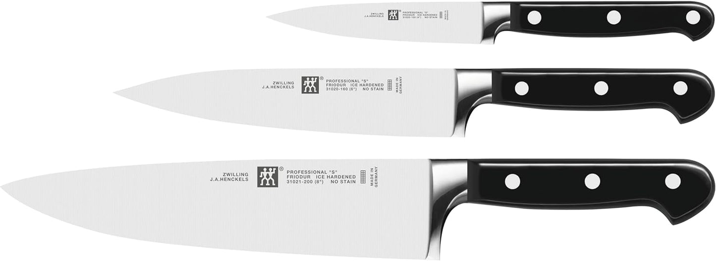 Professional S Zwilling J.A Henckels 3 Piece Knives Set, Black\/Stainless Steel (35602-000-0)