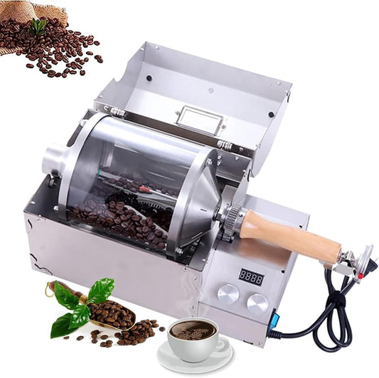 Electric Coffee Roaster Machine, 1200W Coffee Bean Baker with Visual Window, with Timing Roasting Heating and Wind Speed Adjustment, for Coffee Dried Fruit Baking