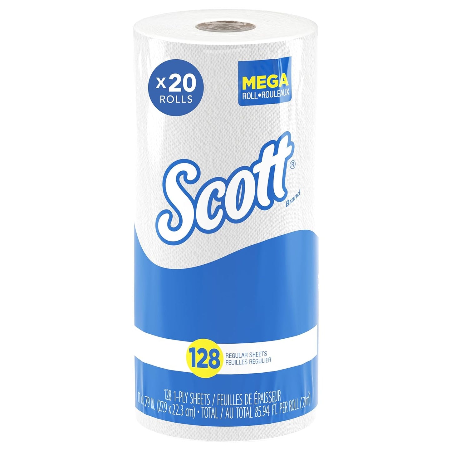 Scott Professional Kitchen Paper Towels, Bulk (41482), Fast-Drying Absorbency Pockets, White, Perforated (128 Sheets/Roll, 20 Rolls/Case, 2,560 Sheet Total)