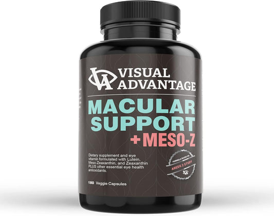 Visual Advantage® Macular Support + Meso-Z – Blue Light Eye Vitamin with Triple Antioxidants for Advanced Protection Against Digital Screens (180-Count)