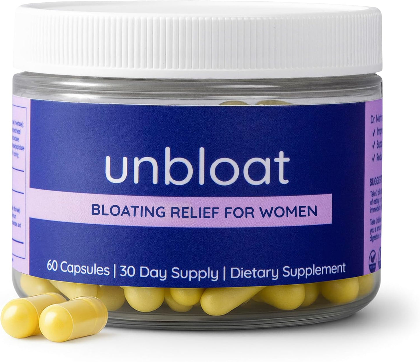 Anti-Bloat Pills for Women - Bloating Relief for Women & Digestive Support Supplement - Enhances Gut Health - No Bloat Formula with Prebiotics & Probiotics - Debloating Supplements - 60 Count
