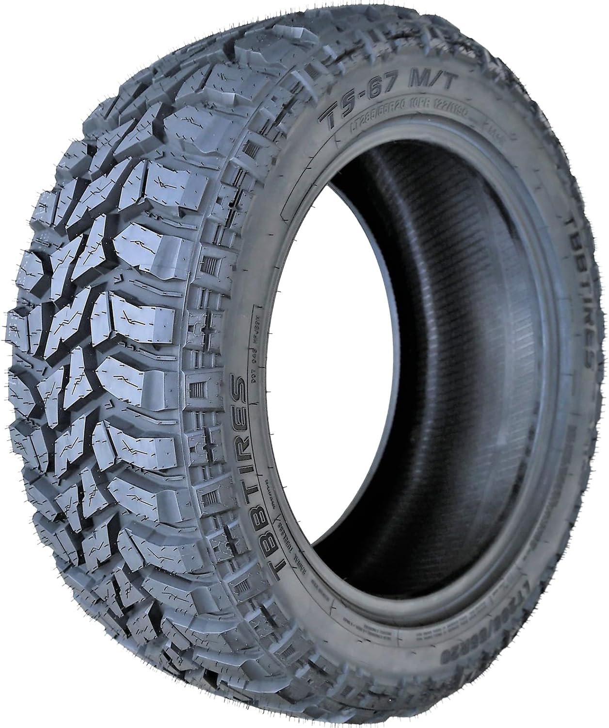 TBB TS-67 M\/T Mud Off-Road Light Truck Radial Tire-LT285\/55R20 285\/55\/20 285\/55-20 122\/119Q Load Range E LRE 10-Ply BSW Black Side Wall