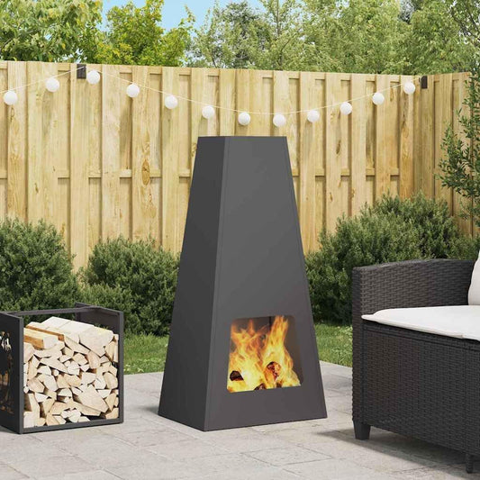 YAFF Fire Pit Black 50 x 35 x 100 cm Cold-Rolled Steel,Fireplaces,859004