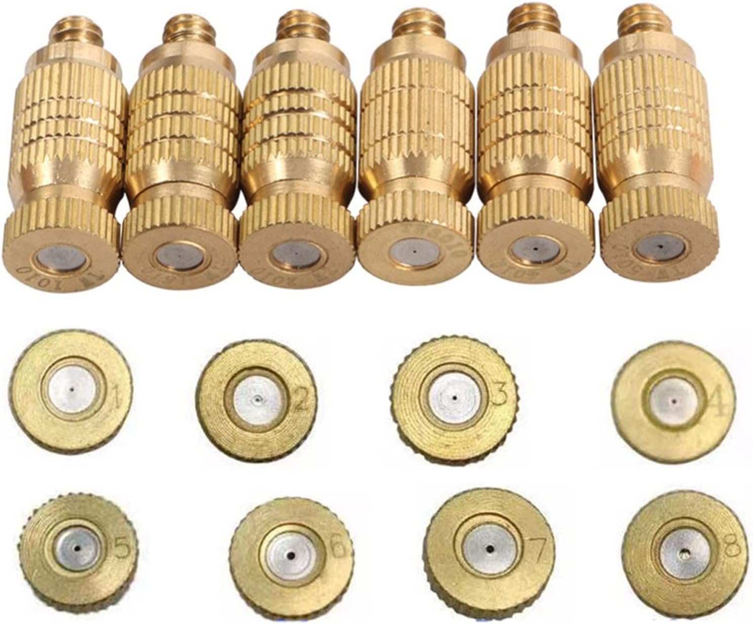 20pcs high pressure brass misting nozzles mister nozzles for cooling system fog nozzle atomizing mister sprinkle for patio garden sprayer irrigation tool kit 0 004 0 035 orifice size 0 3mm