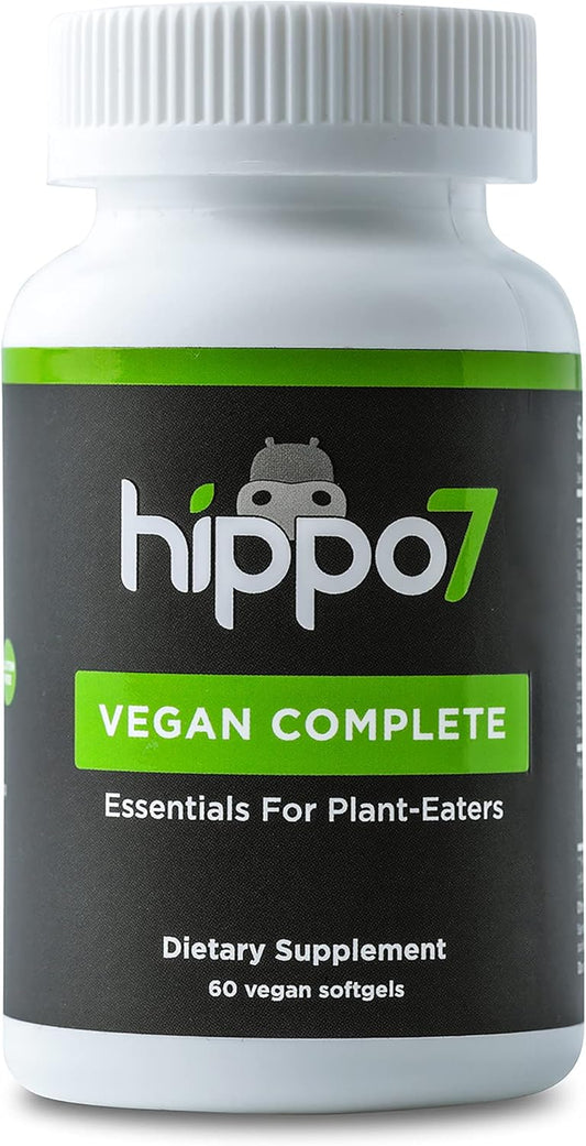 Vegan Complete Multivitamin Vitamin B12, Vitamin D, Omega-3 DHA+EPA, Calcium, Iodine, Zinc & Iron. (1 Bottle, 60 Softgels)