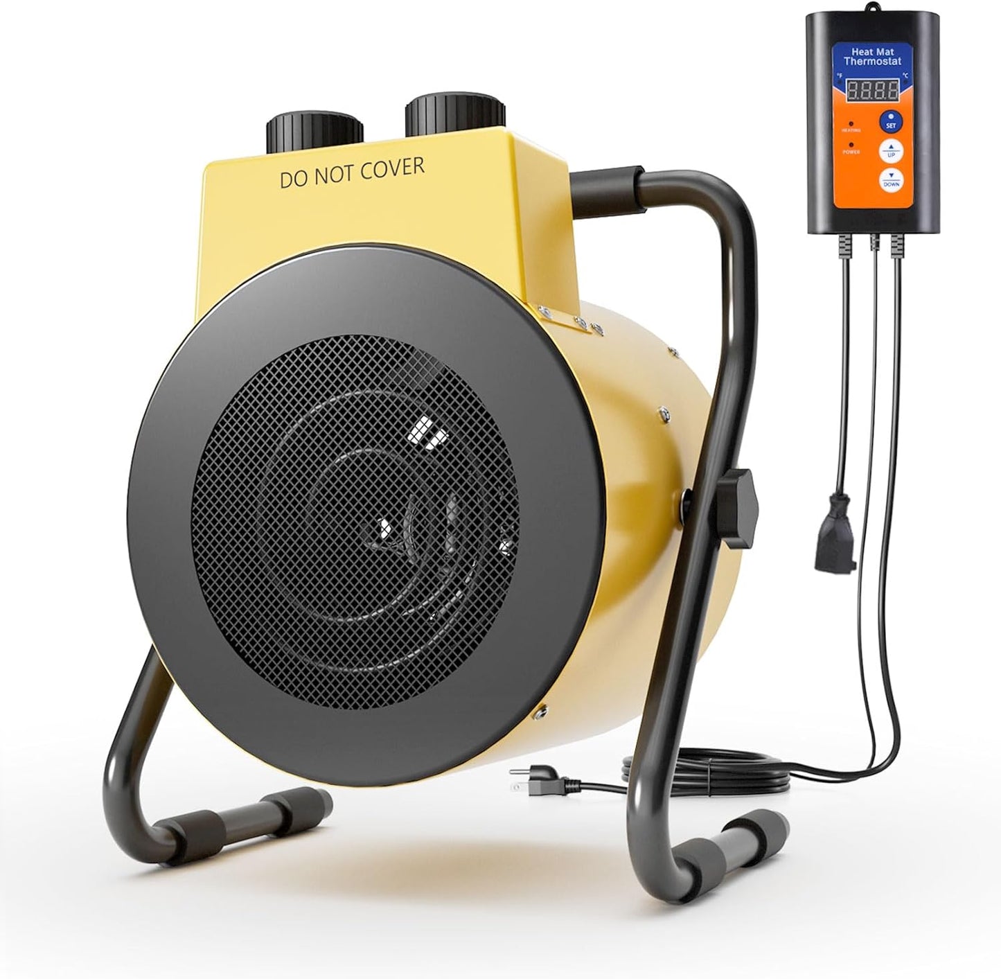 Greenhouse Heater with Thermostat, 1500W Electric Outdoor Heaters for Patio, Overheat Protection, Fast Heating, IPX4 Waterproof, Green House Heaters for Plants, Grow Tent, Flower Room, Outdoor