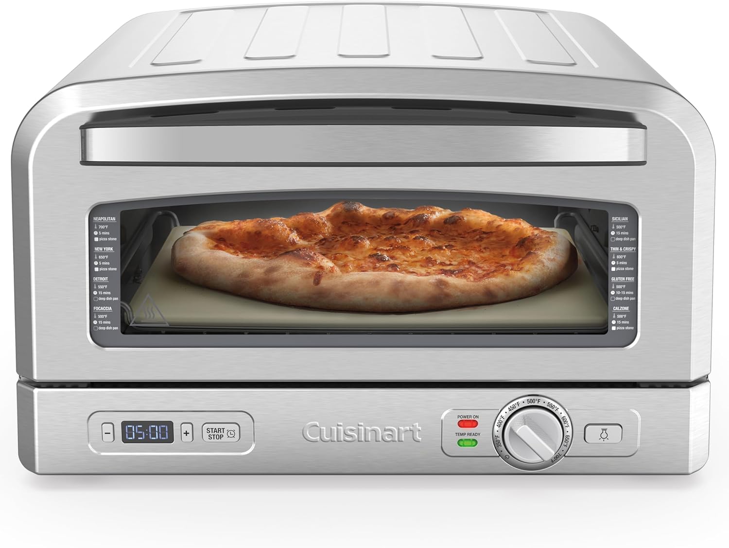 Cuisinart Indoor Pizza Oven \u2013 Versatile Temp range reaches 700°F \u2013 Bake 12\u201D Pizzas in Minutes \u2013 Portable Countertop Pizza Oven \u2013 Stainless Steel \u2013 CPZ-120