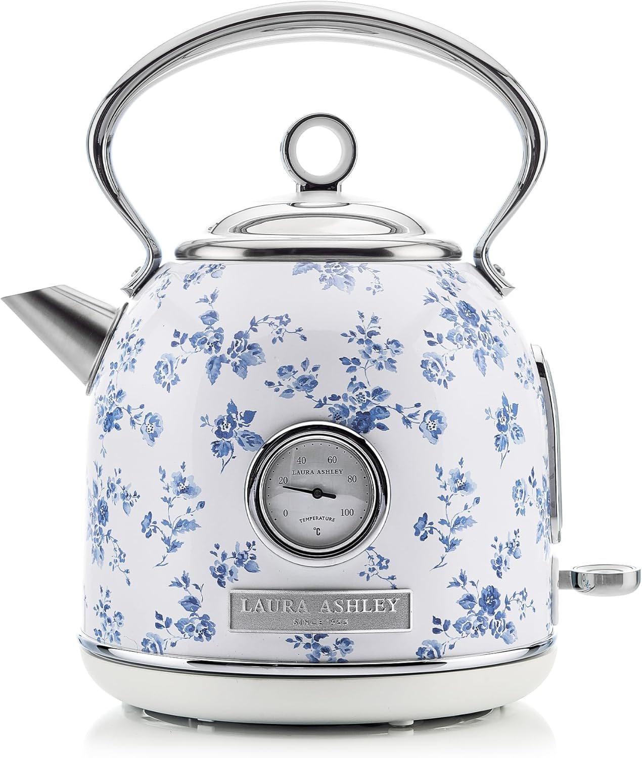 Laura Ashley Stainless Steel Electric Kettle 1.7 Liter - 1500W Rapid Boil Electric Kettles for Boiling Water - Electric Tea Kettles Automatic Shut Off - Overheat & Boil Dry Protection Cordless Kettle