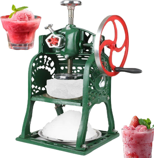 ZZBSOD Shaved Ice and Snow Cone Machine Manual, Ice Crusher Machine for Home and Commercial Use, Portable Block Shaving Attachment with Stainless Trays