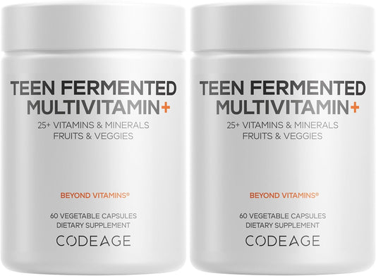 Codeage Teen Multivitamin Supplement \u2013 Daily Vitamins and Minerals for Teen Boys and Girls \u2013 Organic Whole Food Formula with Omega-3 and Vitamins A to K - 2 Pack
