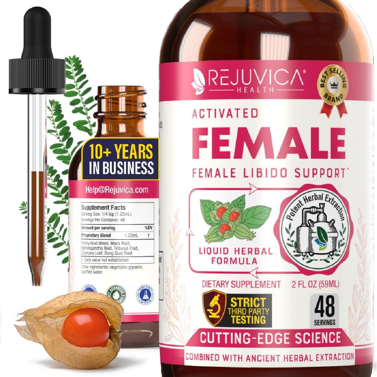 Rejuvica Health Activated Female - Advanced Female Libido Support Supplement - Liquid Delivery for Better Absorption - Maca, Horny Goat Weed, Damiana & More!
