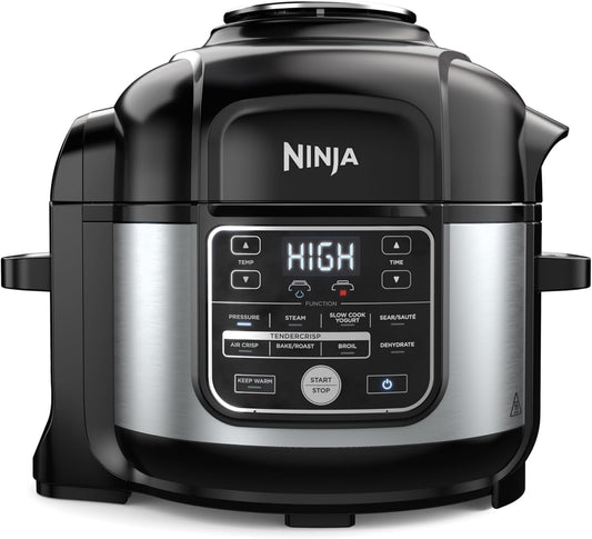 Ninja Foodi 10 in 1, 6.5 Quart Pro Pressure Cooker Air Fryer Multicooker, Precise Heating, Slow Cook, Steam, Sous Vide, Yogurt, Broil, Bake/Roast, Dehydrate, Sear/Saute, Stainless (OS300)
