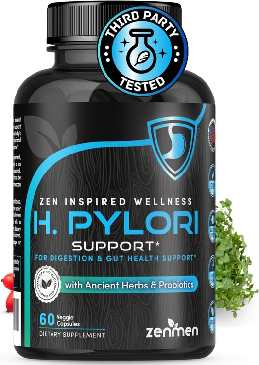 H. Pylori Support | Lactobacillus Reuteri Probiotic with Mastic Gum for Digestion & GI Health - Third Party Tested, 60 Vegan Capsules, Made in The USA