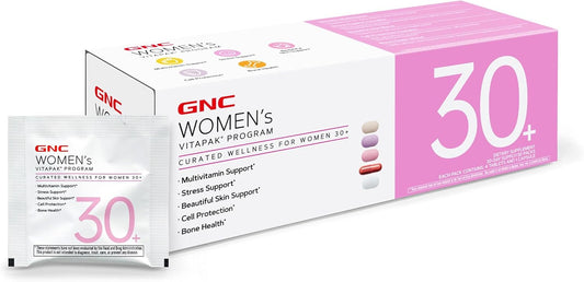 GNC Women's 30+ Vitapak Program, Daily Multivitamins and Minerals, Supports Healthy Bones, Skin, and Stress Relief, 30 Servings