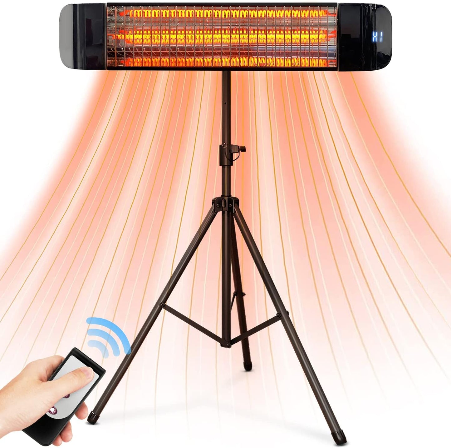 Paraheeter Electric Outdoor Heater, Infrared Patio Heater for Outdoor\/Indoor Use, Wall Mounted\/Ceiling\/Tripod Infrared Heater Outdoor, 1500W Electric Patio Heater, CSA certificate.