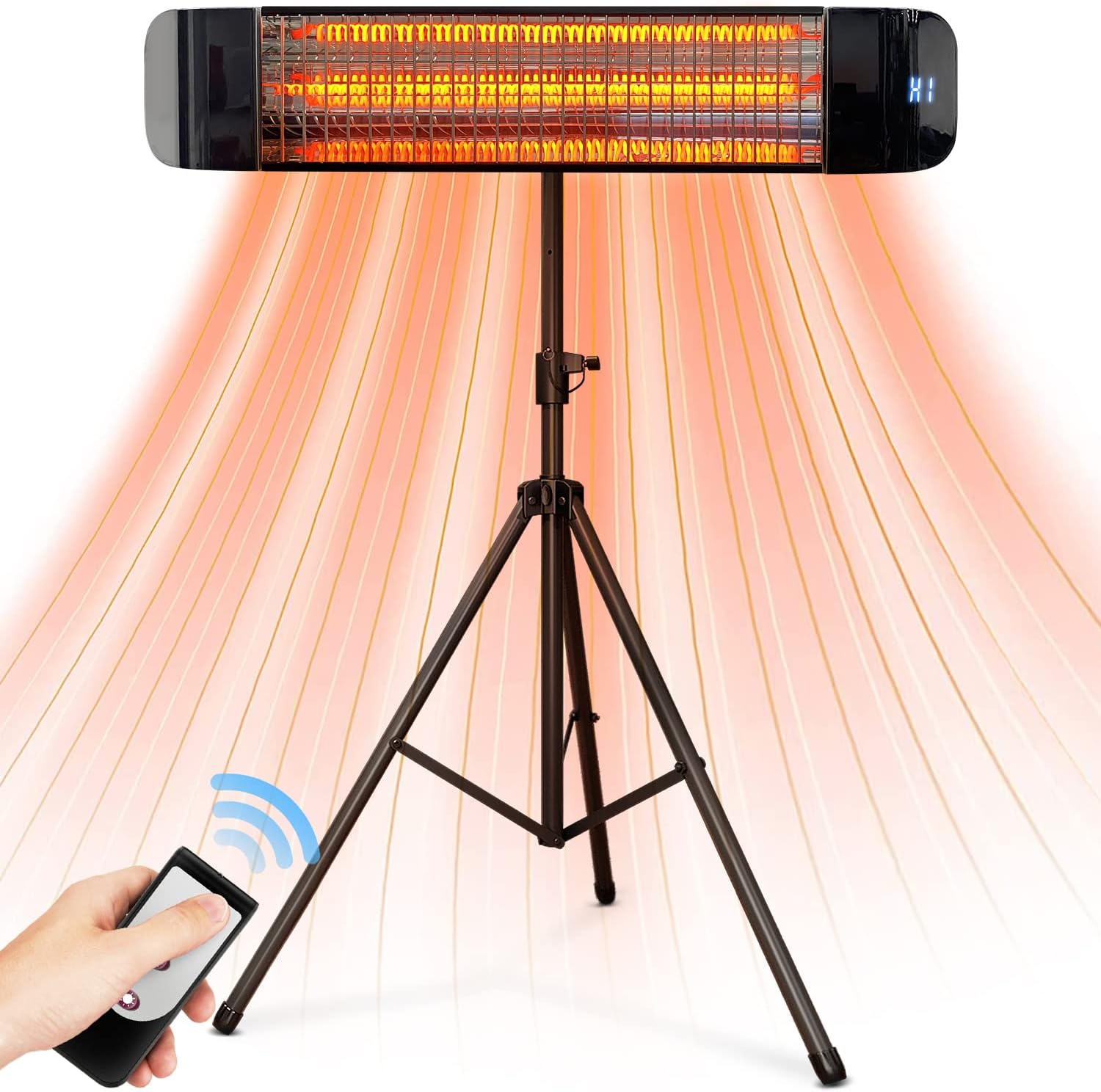 Paraheeter Electric Outdoor Heater, Infrared Patio Heater for Outdoor\/Indoor Use, Wall Mounted\/Ceiling\/Tripod Infrared Heater Outdoor, 1500W Electric Patio Heater, CSA certificate.