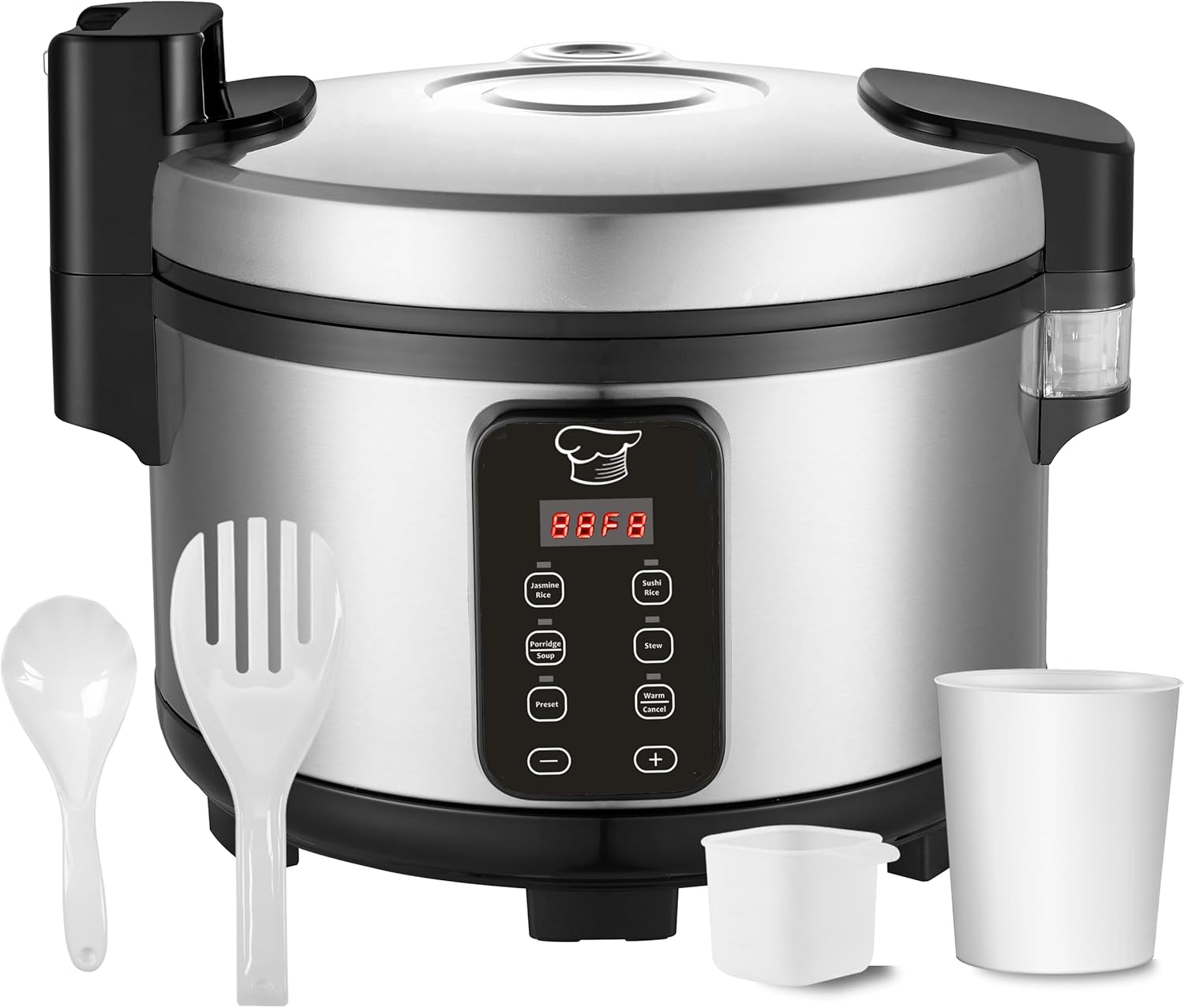 Large 15L Commercial rice cooker 84 cups cooked \/ 32 cups uncooked rice Electiric Rice Cooker & Rice Warmer | Automatic Warm | Stainless Steel | with One-Touch Operation
