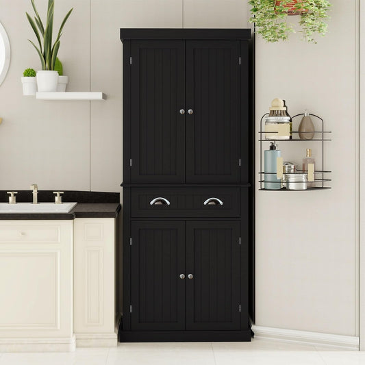 Modern Kitchen Pantry Storage Cabinet, 4 Doors and 2 Adjustable Shelves, for Dining Living Room,for The Kitchen