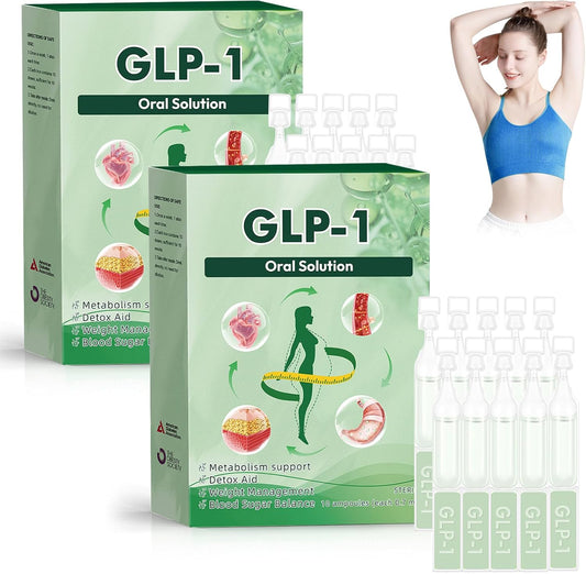 MDFgiov New GLP-1 Oral Solution,GLP-1 Six-in-One Oral Liquid,Natural GLP-1 Drops,GLP Supplement Drop for Women and Men (20 Packs-2 Box)