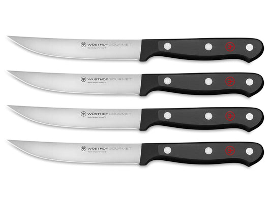 WÜSTHOF Gourmet 4-Piece Steak Knife Set, Black