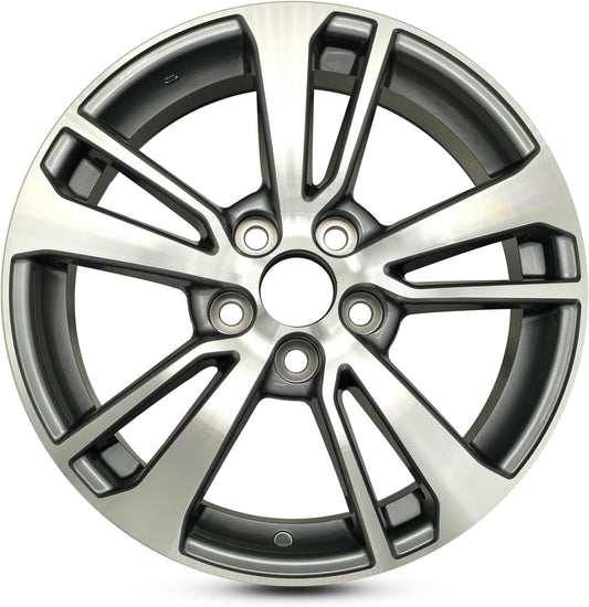 New Single 17" 17x7 Inch Alloy Wheel for 2016–2018 Toyota | OEM Design Replacement Rim | Machined Grey | Direct Fit - OE Stock Specs | 75198