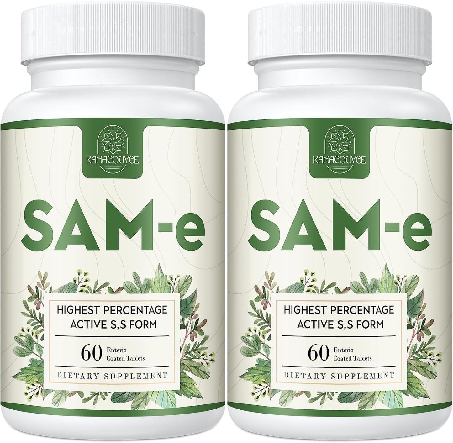 Kanacoufce 1100mg SAM-e (S-Adenosyl-L-Methionine), SAM e Supplement for Mood, Joint & Liver, Highest Concentration of Active S,S Form Same, Vegan, 120 Tablets