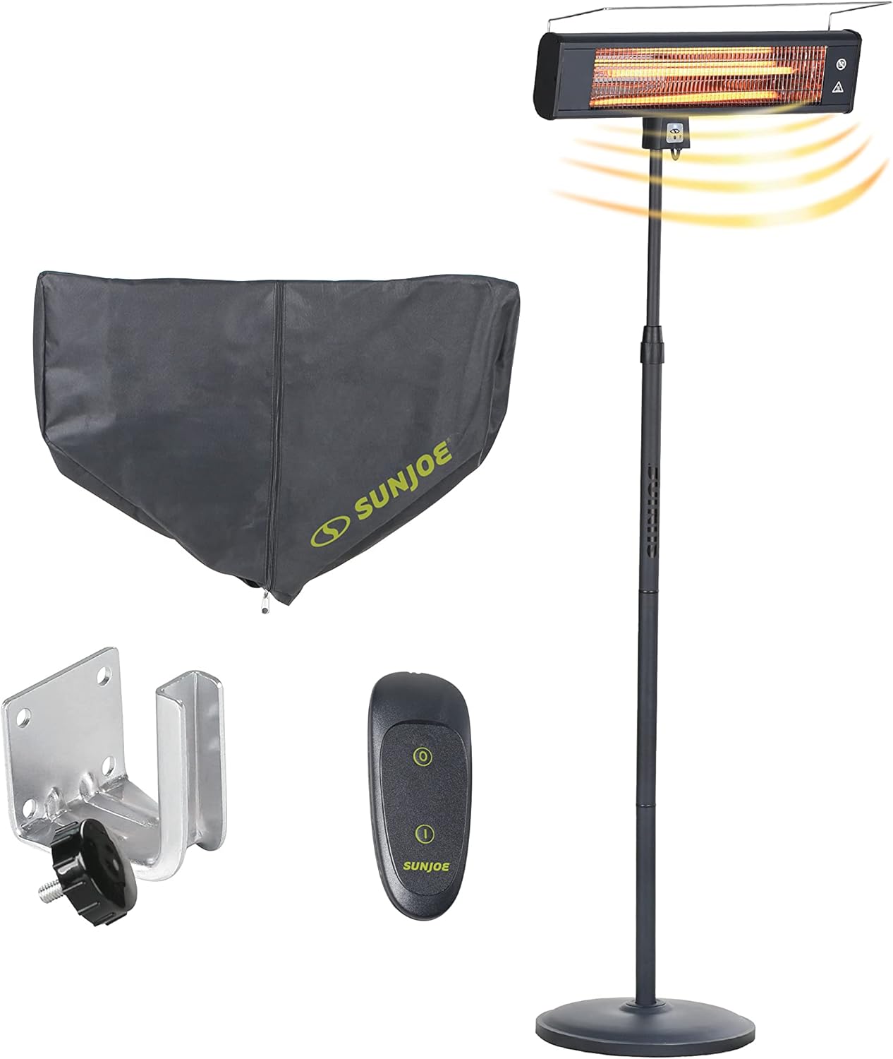 Sun Joe SJPH1500E 5118 BTU Remote Controlled Water-Resistant Electric Indoor/Outdoor Patio Infrared Heater w/Wall Mount Bracket